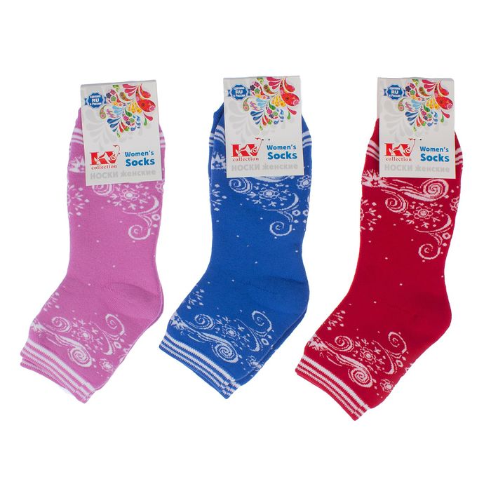 Носки женские плюшевые, цвет МИКС, размер 23-25