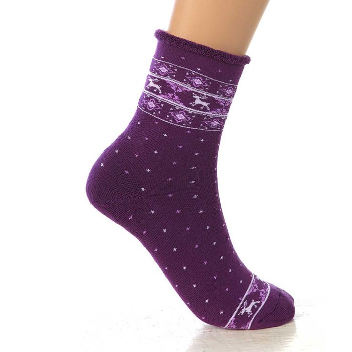 Носки женские плюшевые, цвет МИКС, размер 23-25