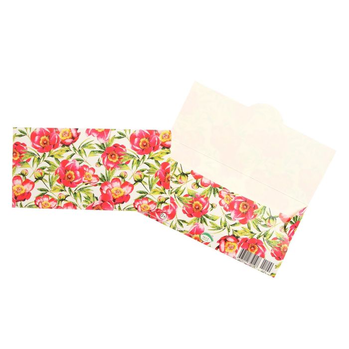 Конверт для денег "Универсальный" цветы, белый фон