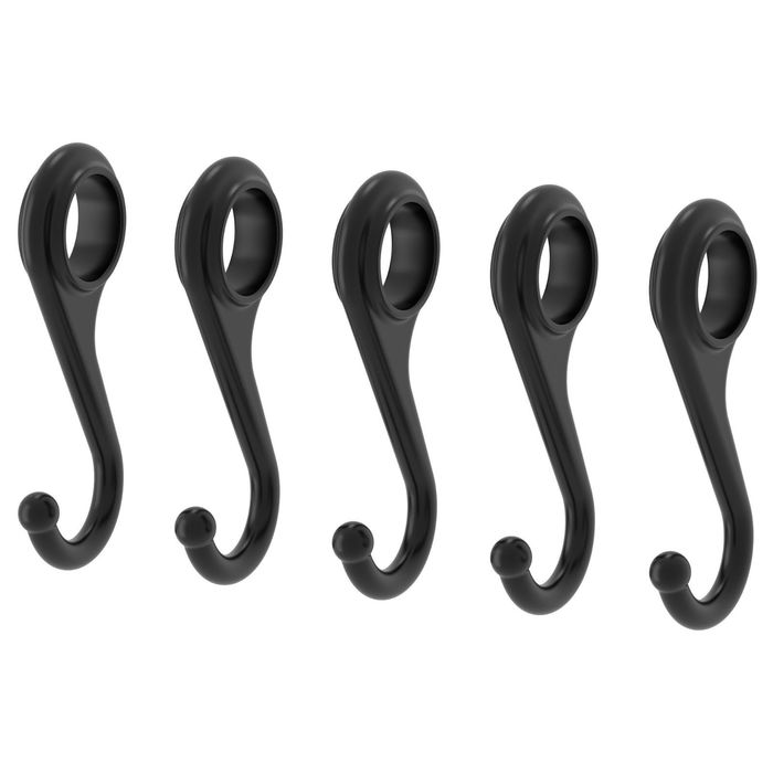 Крючок, 5 шт, цвет черный ФИНТОРП