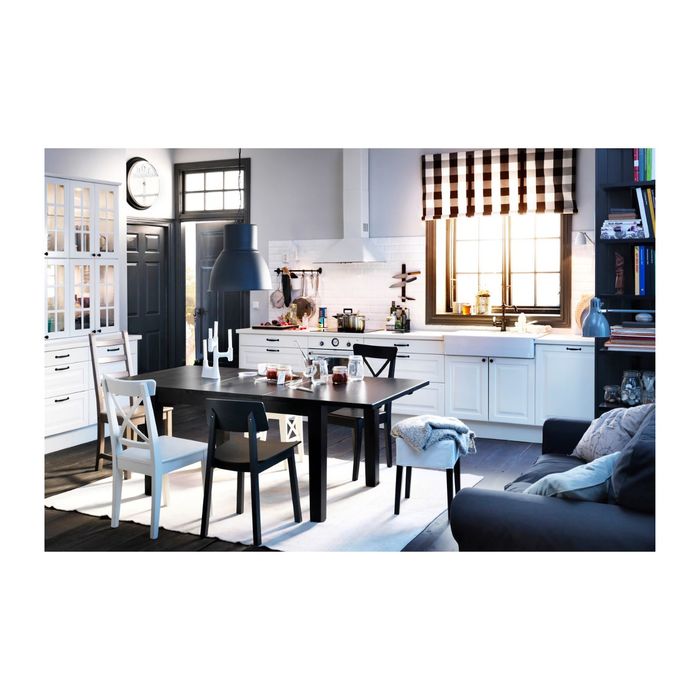 Раздвижной стол, цвет коричнево-чёрный СТУРНЭС