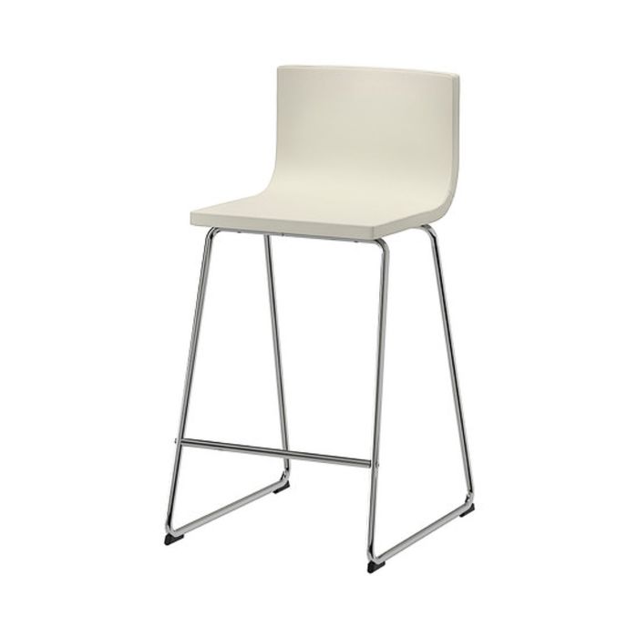 Стул барный, хромированный, Мьюк белый БЕРНГАРД