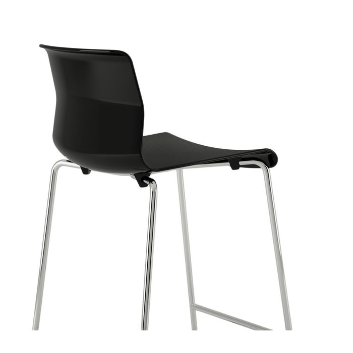 Табурет барный, цвет черный, хромированный ГЛЕН