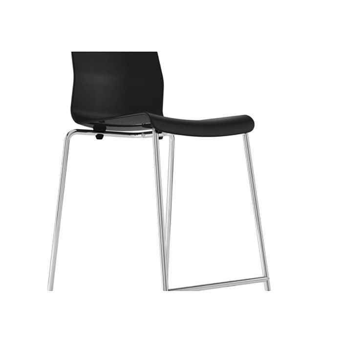 Табурет барный, цвет черный, хромированный ГЛЕН