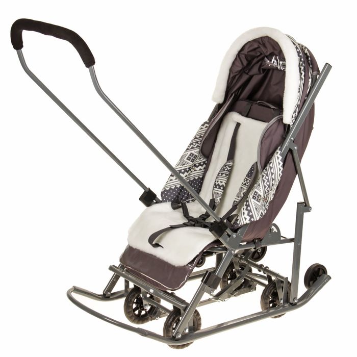 Санки-коляска "Скандинавия", цвет серый