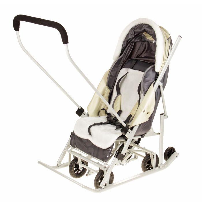 Санки-коляска "Радуга", цвет бежевый