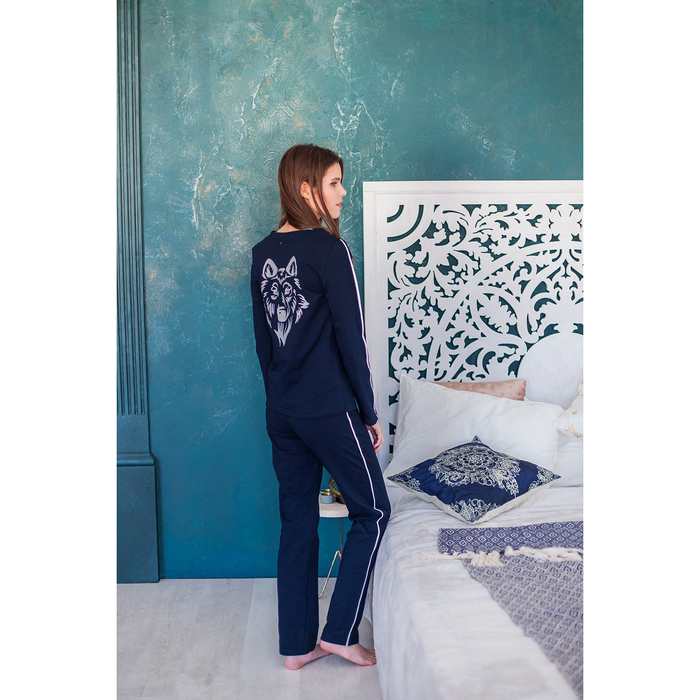 Костюм женский (джемпер, брюки) "Франческа", цвет темно-синий, р-р 46 2030