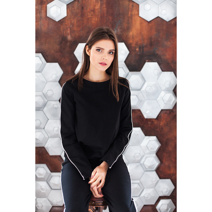 Костюм женский (джемпер, брюки) "Франческа", цвет черный, р-р 46 2030