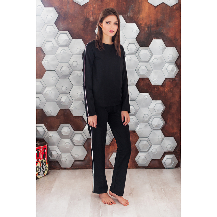 Костюм женский (джемпер, брюки) "Франческа", цвет черный, р-р 48 2030