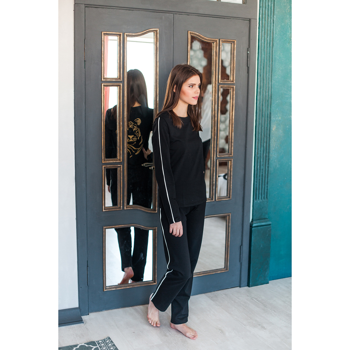 Костюм женский (джемпер, брюки) "Франческа", цвет черный, р-р 48 2030