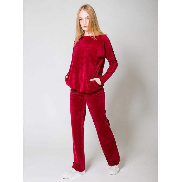 Костюм женский (джемпер, брюки) "Селин", цвет бордовый, р-р 42 2031