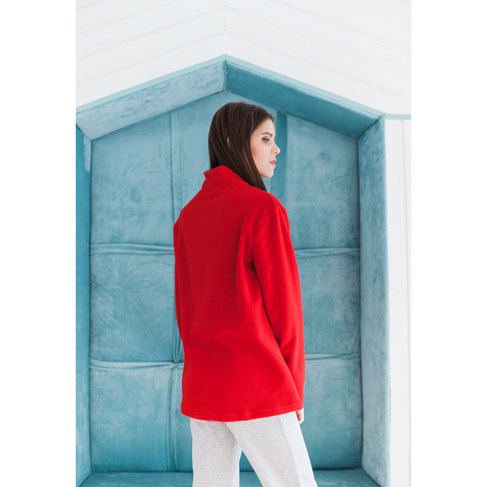 Толстовка женская "Ирис", цвет красный, на короткой молнии, размер 46 2032