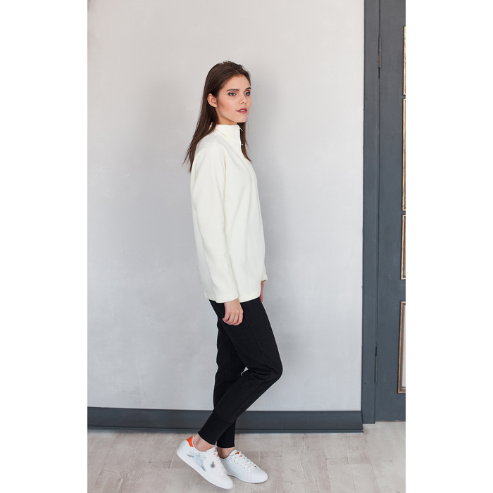 Толстовка женская "Ирис", цвет молочный, на короткой молнии, размер 44 2032