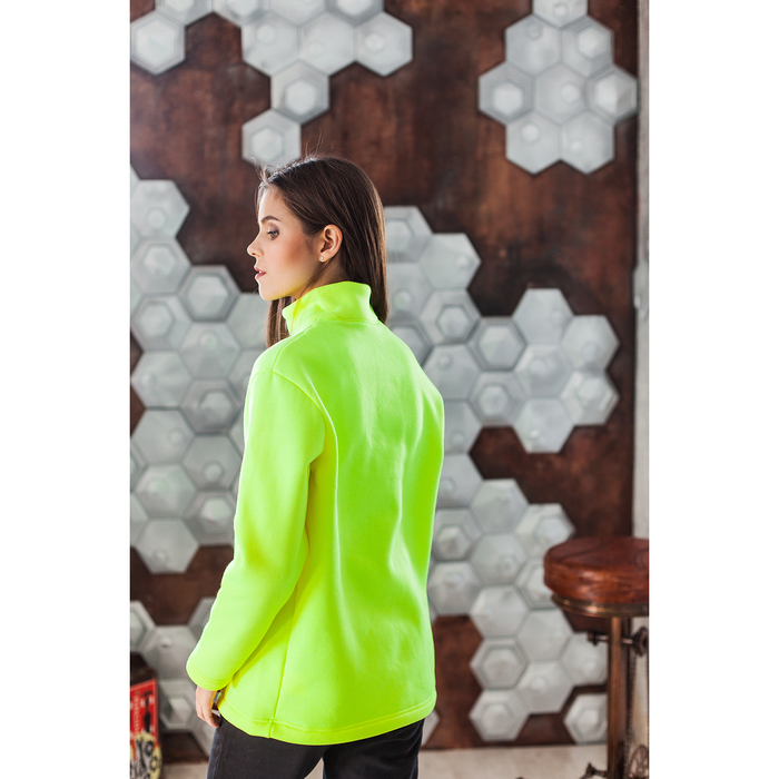 Толстовка женская "Кристина", цвет неоново-желтый, на короткой молнии, размер 48 2033