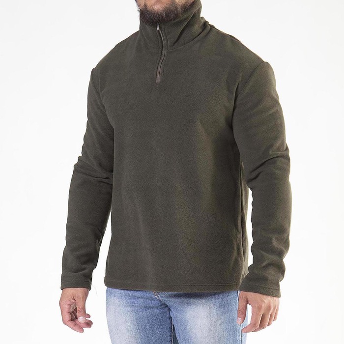 Толстовка мужская "Ричи", хаки, на короткой молнии, размер 44 3010