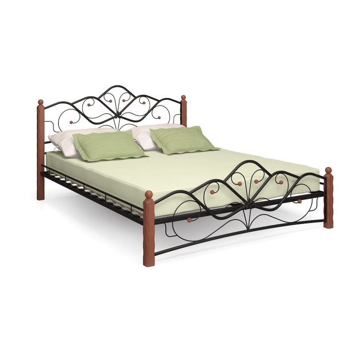 Кровать «Милая», махагон, чёрная, 1400 × 2000