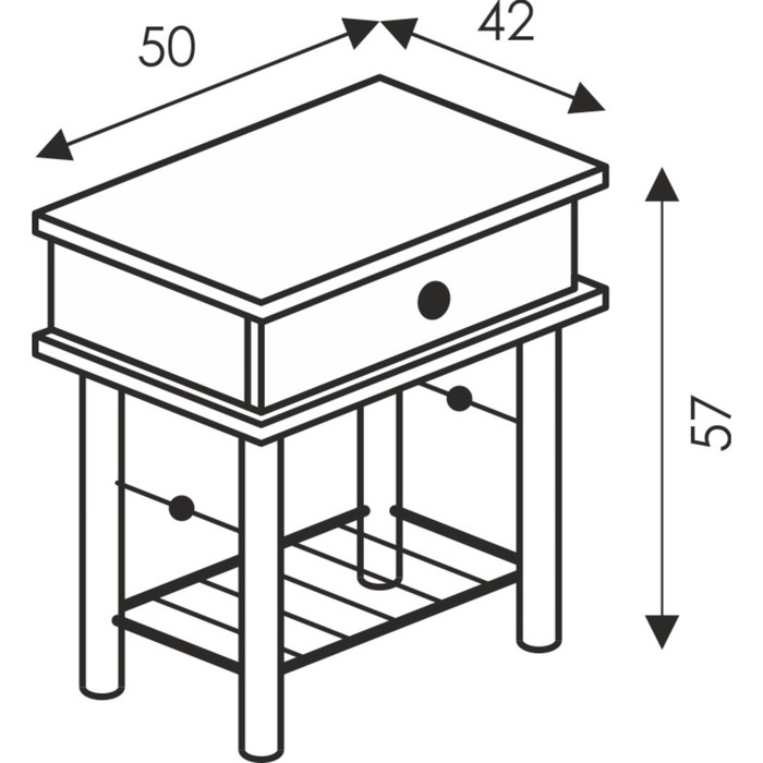 Тумба прикроватная «Милая», чёрная, венге