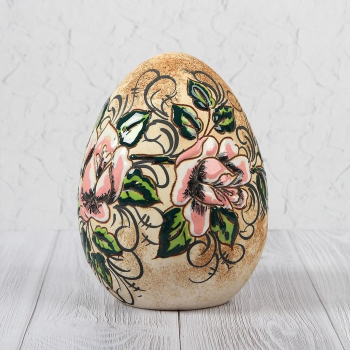 Копилка "Яйцо", шамот, микс