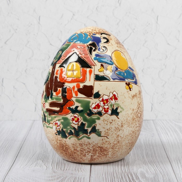 Копилка "Яйцо", шамот, микс