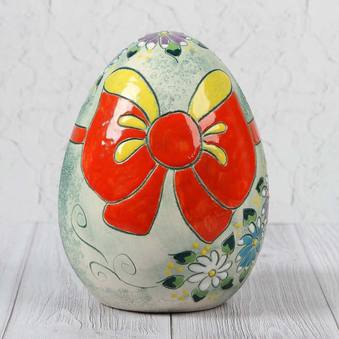 Копилка "Яйцо", шамот, микс