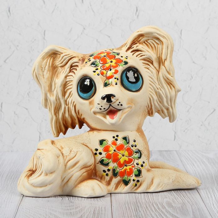 Копилка "Собака Тоби", шамот, микс