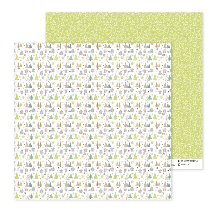Бумага для скрапбукинга «Заснеженный лес», 30,5 × 30,5 см