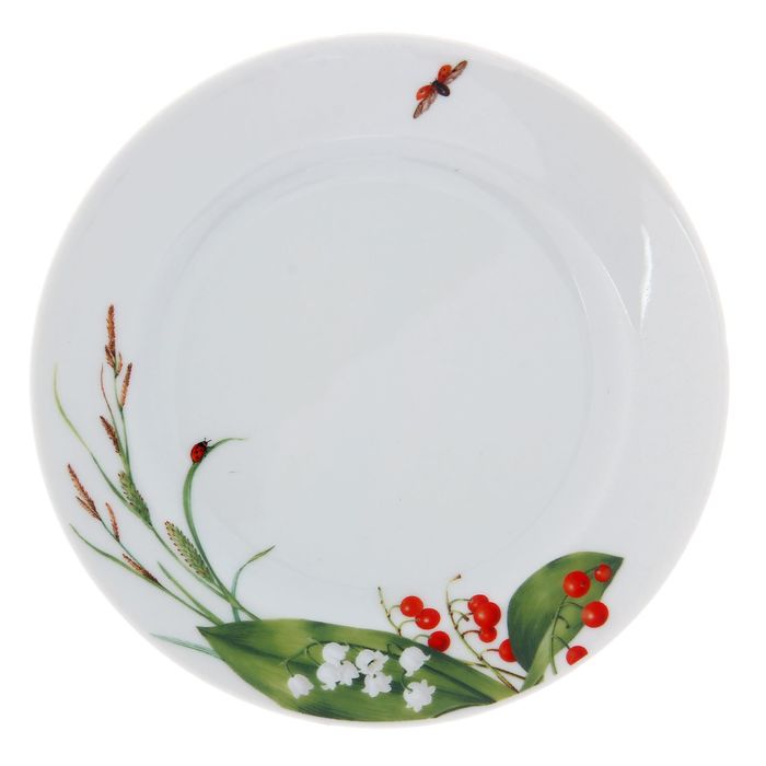 Тарелка десертная 17 см "Славянский букет. Ландыши"