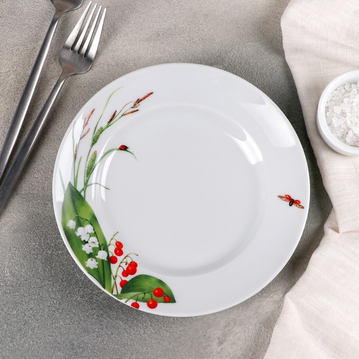 Тарелка обеденная 20 см "Славянский букет. Ландыши"