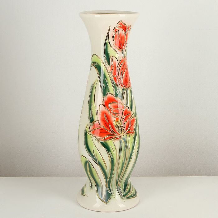 Ваза напольная "Нила" белая, микс