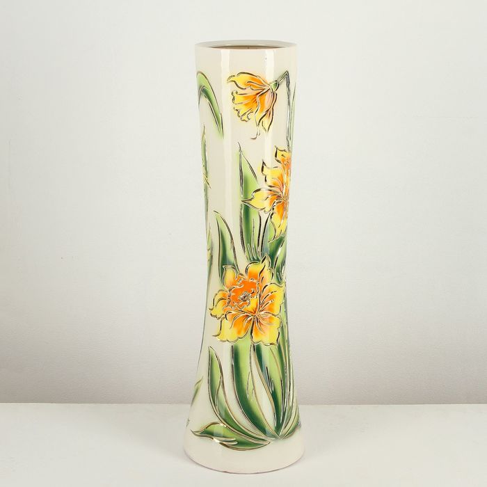 Ваза напольная "Кира" белая, микс