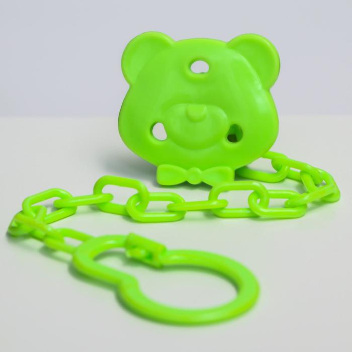 Держатель для пустышки на цепочке, цвет зелёный, МИКС форм
