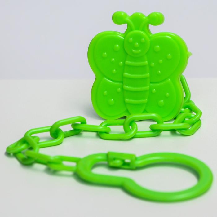 Держатель для пустышки на цепочке, цвет зелёный, МИКС форм