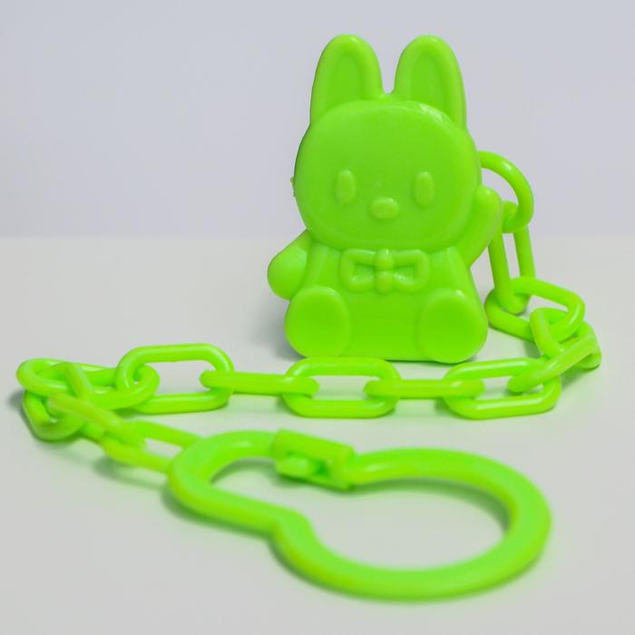 Держатель для пустышки на цепочке, цвет зелёный, МИКС форм