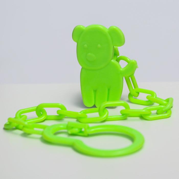 Держатель для пустышки на цепочке, цвет зелёный, МИКС форм