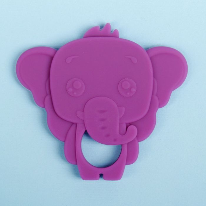 Прорезыватель силиконовый «Слоник», цвет фиолетовый