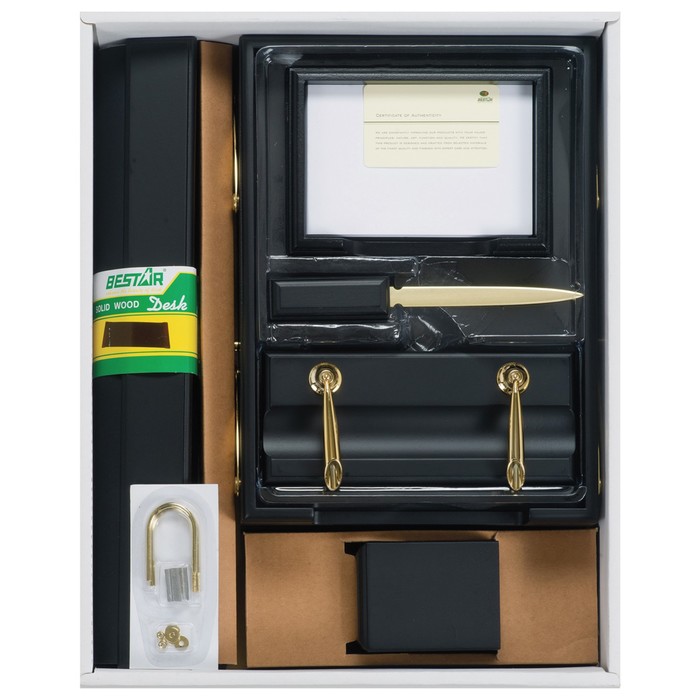 Набор настольный BESTAR Ares, из дерева, 7 предметов, двойной лоток, черное дерево