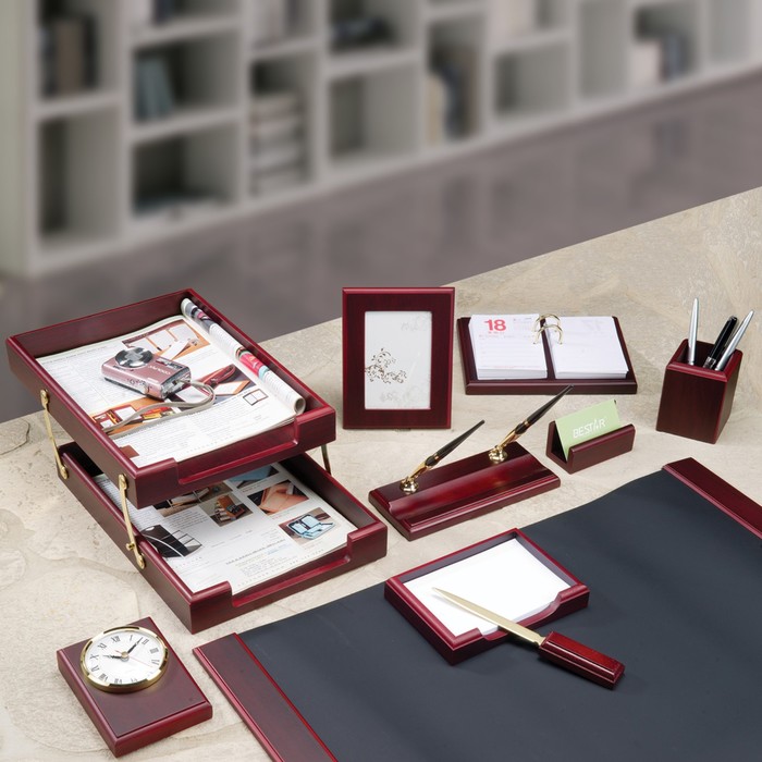 Набор настольный BESTAR Artemis, из дерева, 10 предметов, двойной лоток, красное дерево