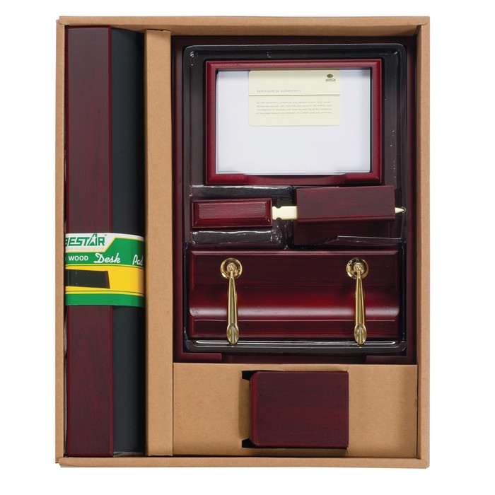 Набор настольный BESTAR Hermes, из дерева, 7 предметов, лоток, красное дерево