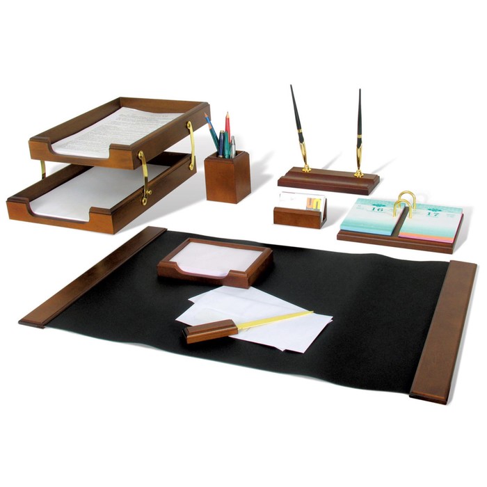 Набор настольный BESTAR Titan, из дерева, 8 предметов, двойной лоток, орех