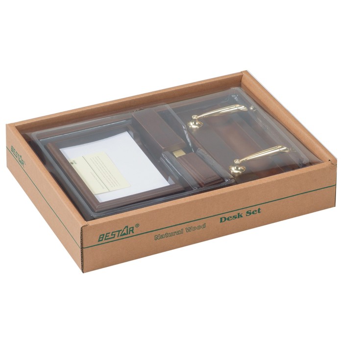 Набор настольный BESTAR Neptun, из дерева, 5 предметов, лоток, орех
