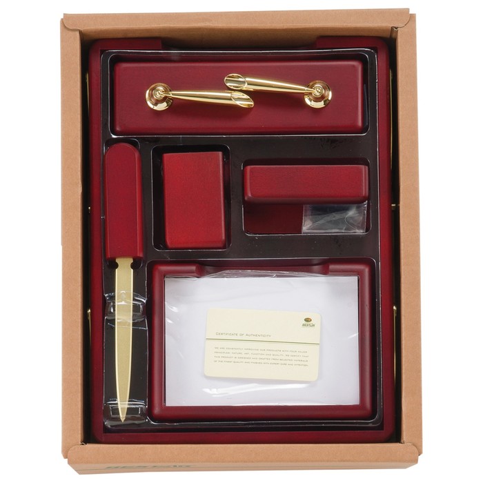 Набор настольный BESTAR Jupiter, из дерева, 6 предметов, двойной лоток, красное дерево