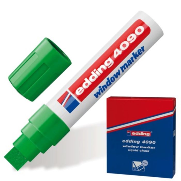 Маркер меловой Edding Е-4090 4-15 мм, для окон и стекла смываемый зелёный