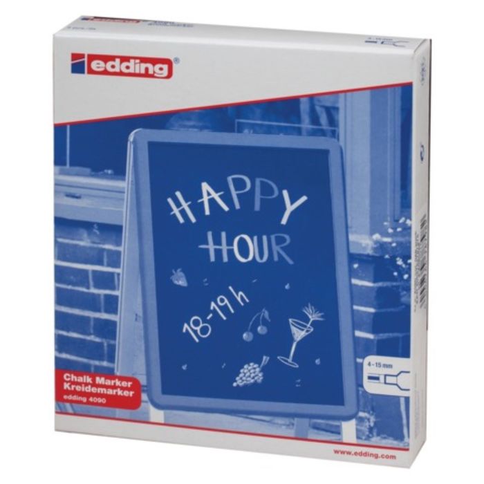 Маркер меловой Edding Е-4090 4-15 мм, для окон и стекла смываемый красный