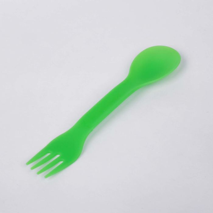 Столовый прибор 2 в 1 «Вилка-ложка», от 5 мес., цвет зелёный