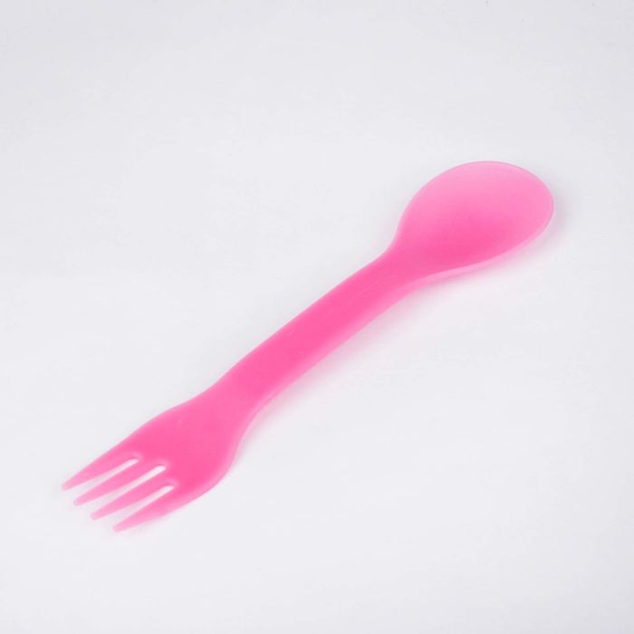 Столовый прибор 2 в 1 «Вилка-ложка», от 5 мес., цвет розовый
