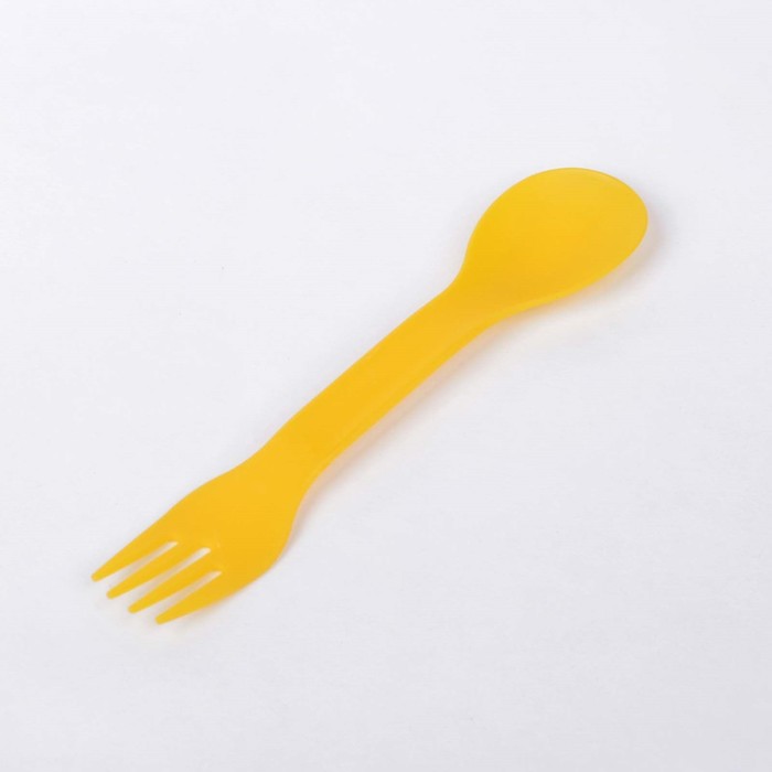Столовый прибор 2 в 1 «Вилка-ложка», от 5 мес., цвет жёлтый