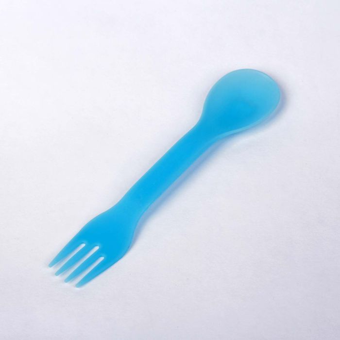 Столовый прибор 2 в 1 «Вилка-ложка», от 5 мес., цвет голубой