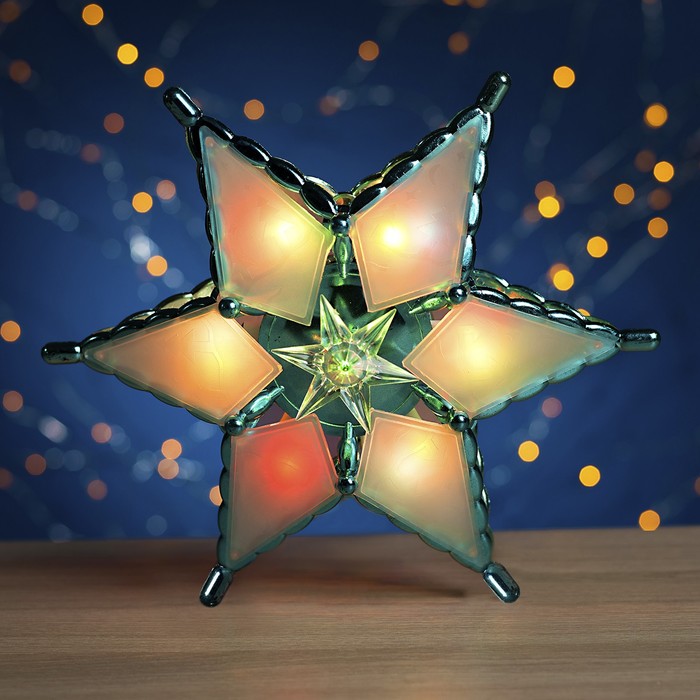 Фигура "Звезда синяя ёлочная" 20Х20 см, пластик, 14 ламп,2 метра провод,240V МУЛЬТИ