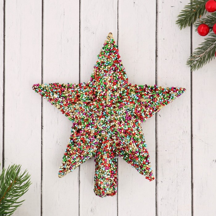 Наконечник "Звезда" стеклярус 17*19 см