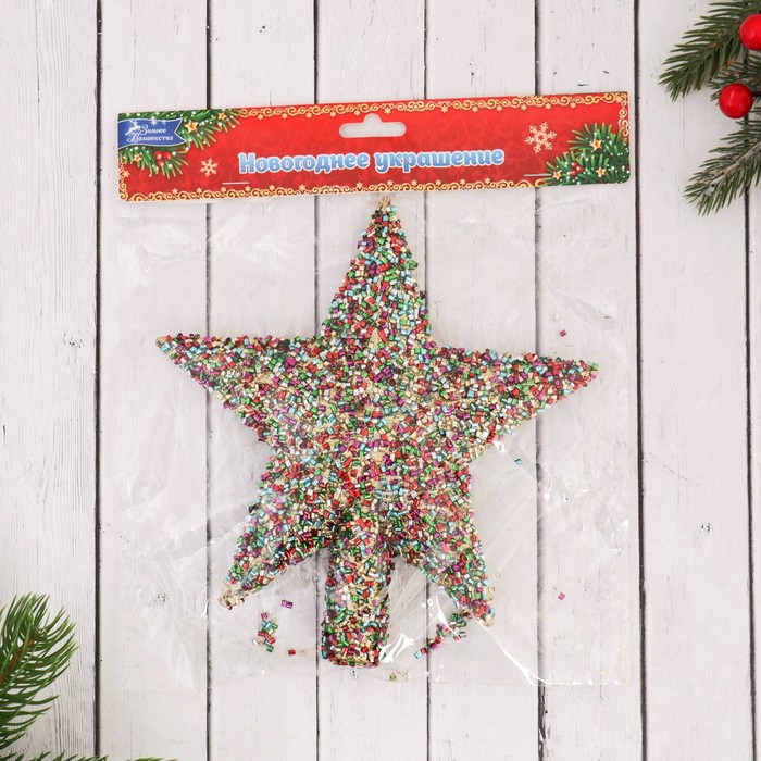 Наконечник "Звезда" стеклярус 17*19 см